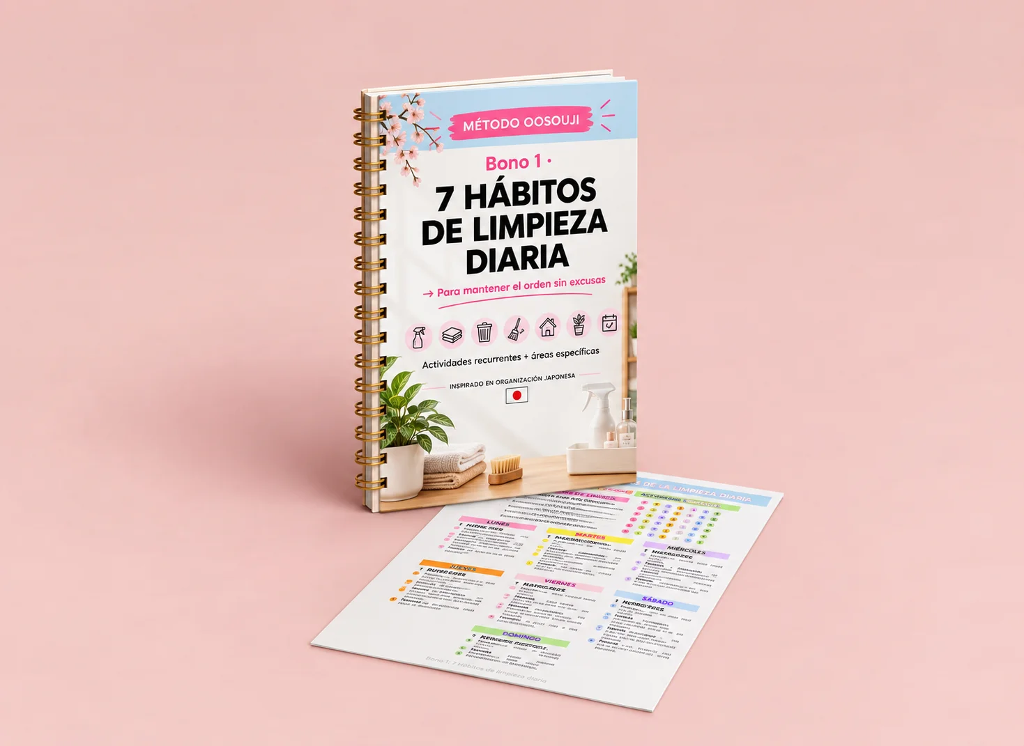 Material imprimible con los 7 hábitos de limpieza diaria y sus casillas para marcar
