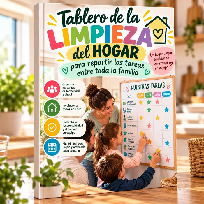 Portada del bono Tablero de la Limpieza del Hogar: para Repartir las Tareas entre Toda la Familia
